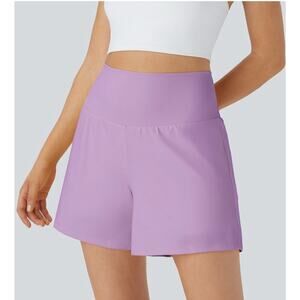 Halara Purple Pocket & Pocket 2 In 1 Yoga Shorts 5” High Waisted Sz M NWT